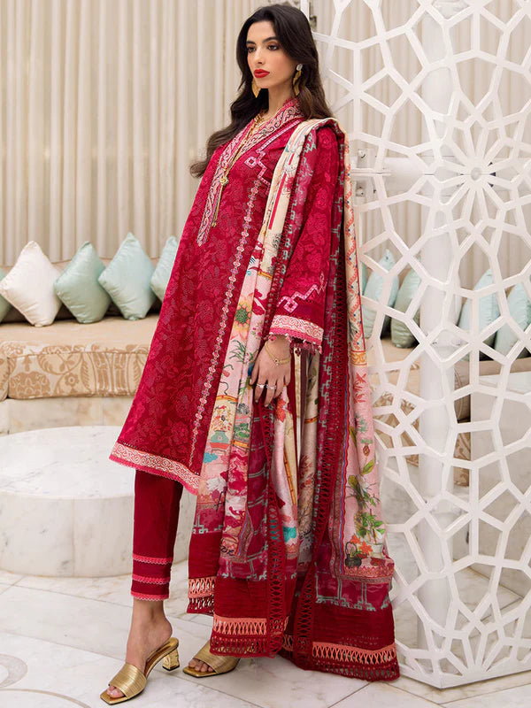 Farah Talib Aziz Luxury Lawn - Zeitoun Red